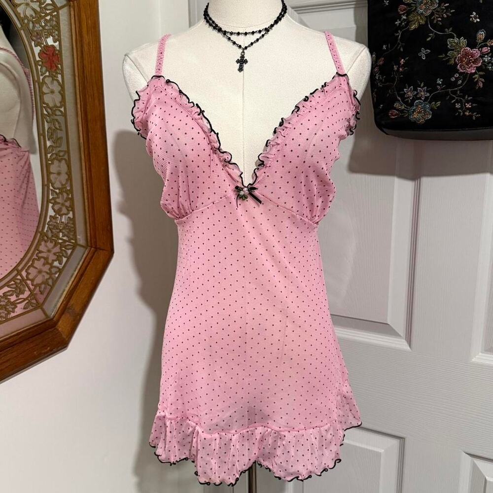 Rampage Pink Polka Dot Chemise